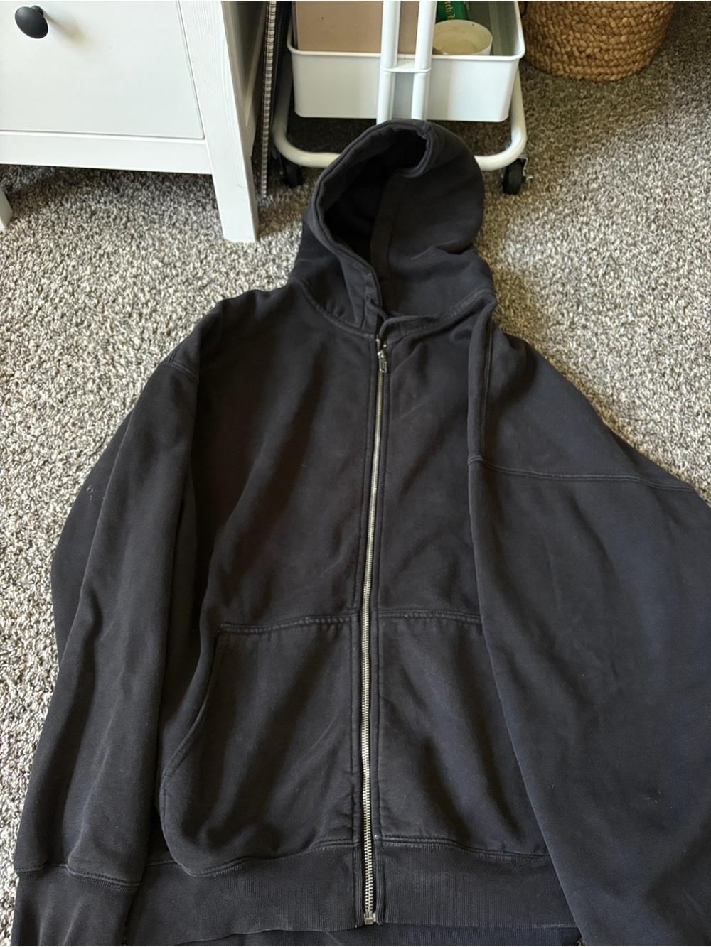 Brandy Melville Black Full-Zip oversized hoodie